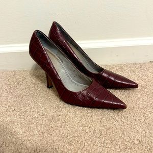 BP Dark Red faux snake skin pumps - size 7